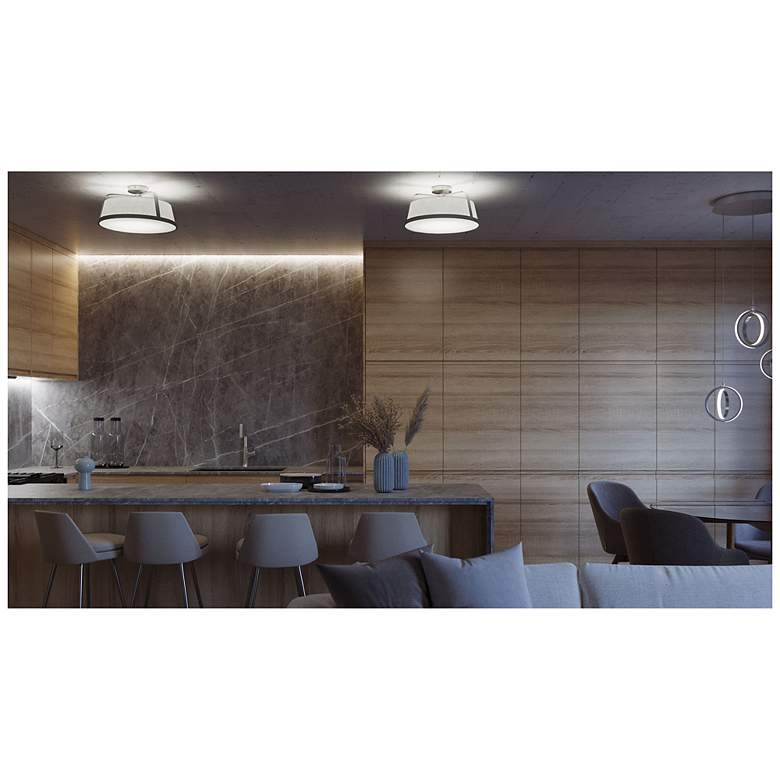 Image 2 Lizzette 18" Wide Satin Nickel LED Ceiling Semi Flush more views
