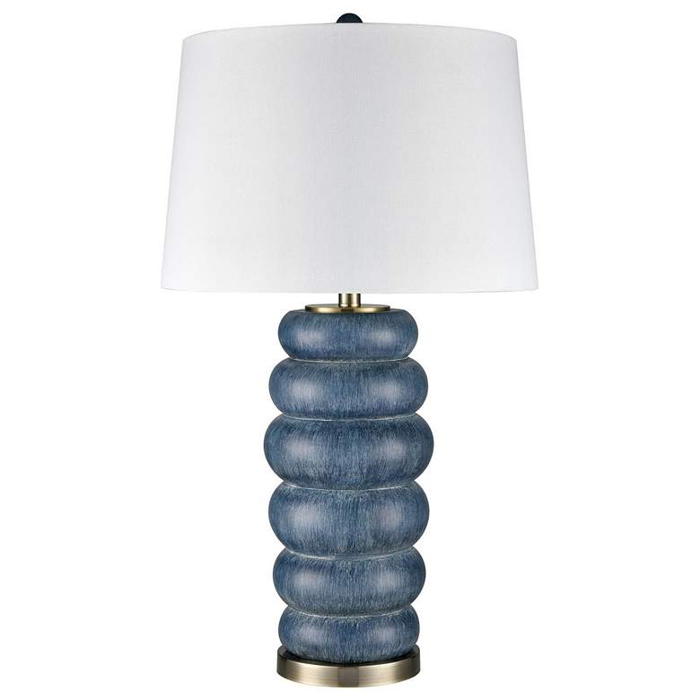 Image 1 Lizzie 31 inch High Denim Wash Bubble Base Table Lamp