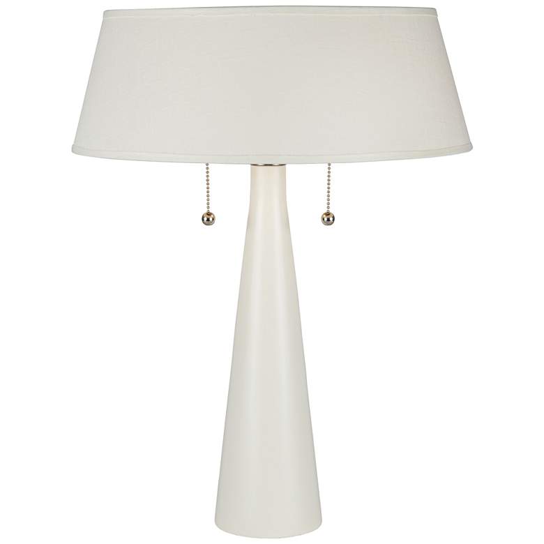 Image 1 Lizzie White Ceramic Table Lamp with Ivory Ipanema Shade