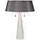 Lizzie White Ceramic Table Lamp with Platinum Silk Shade