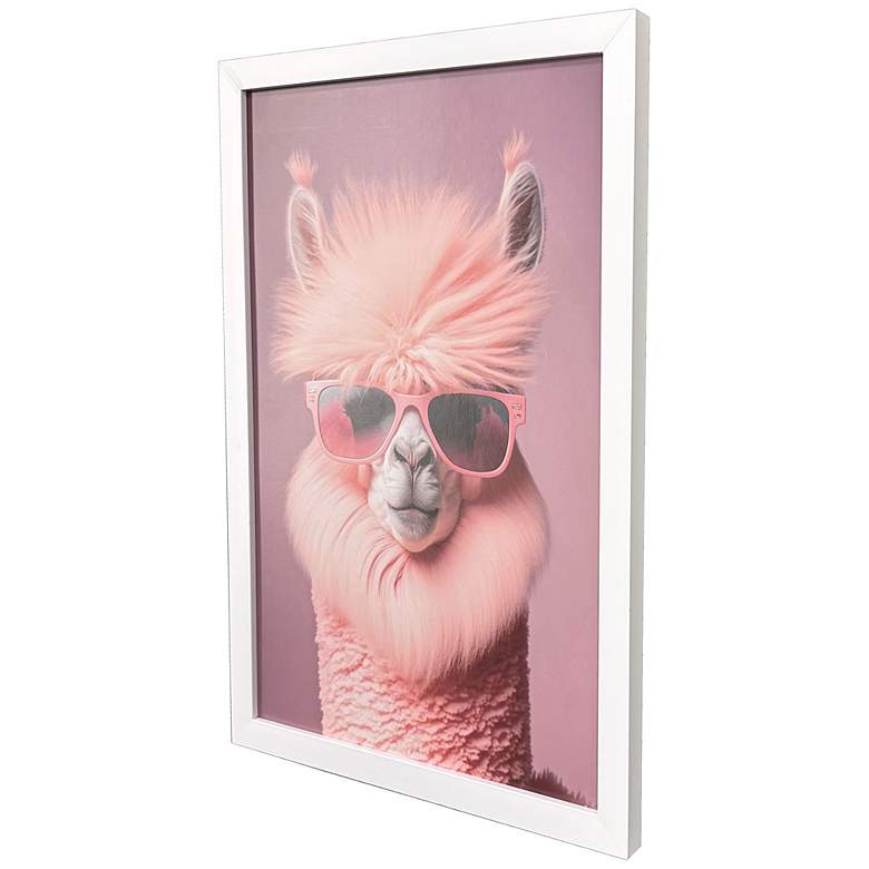 Image 2 Llama in Sunglasses 24"W x 35"H Modern Framed Art more views