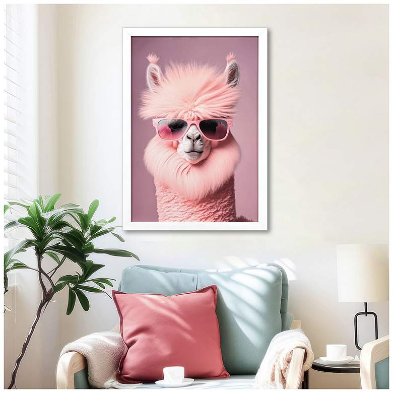 Image 4 Llama in Sunglasses 24"W x 35"H Modern Framed Art more views