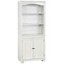 2_Llanelli 31"W Luminous White Wood 2-Door 3-Shelf Bookcase