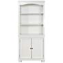 3_Llanelli 31"W Luminous White Wood 2-Door 3-Shelf Bookcase more views