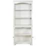 4_Llanelli 31"W Luminous White Wood 2-Door 3-Shelf Bookcase more views