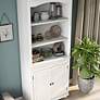 7_Llanelli 31"W Luminous White Wood 2-Door 3-Shelf Bookcase more views