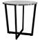 Llona 23 3/4" Wide Black Marble Steel Round Side Table
