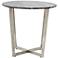 Llona 23 3/4"W Black Marble Brushed Steel Round Side Table