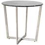 Llona 23 3/4"W Black Marble Brushed Steel Round Side Table in scene