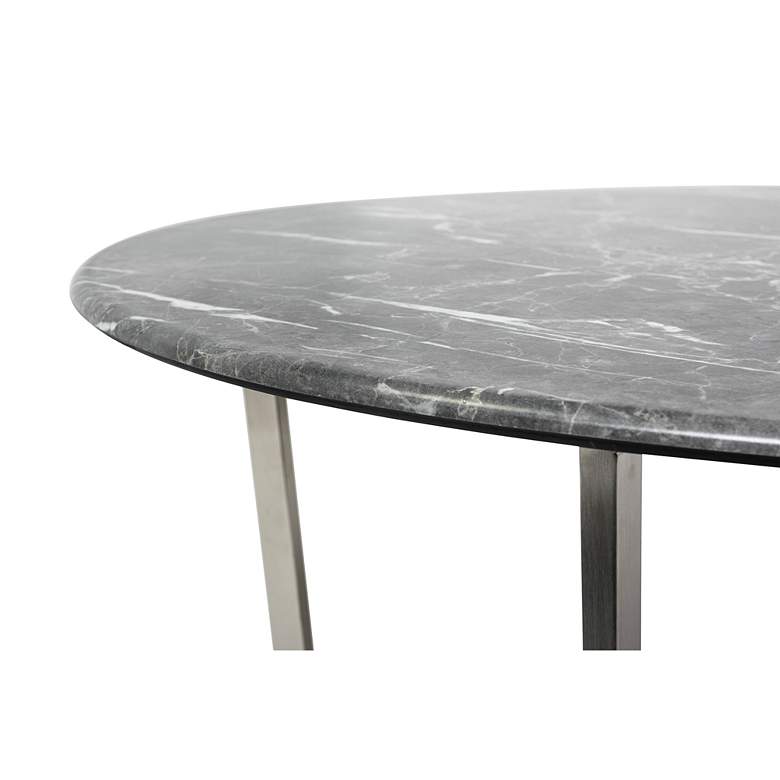 Image 4 Llona 36 inch Wide Black Marble Brushed Steel Round Coffee Table more views