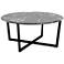 Llona 36" Wide Black Marble Steel Round Coffee Table