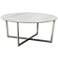Llona 36" Wide White Marble Brushed Steel Round Coffee Table