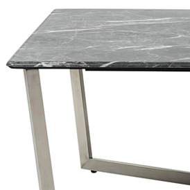 Image4 of Llona 47 1/4" Wide Black Marble Brushed Steel Coffee Table more views