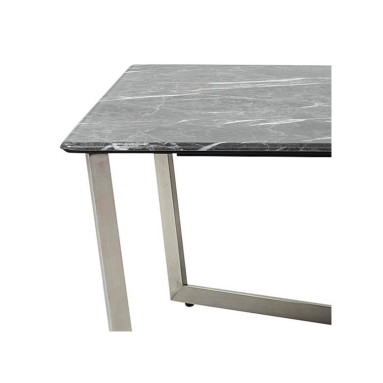 Image 4 Llona 47 1/4" Wide Black Marble Brushed Steel Coffee Table more views