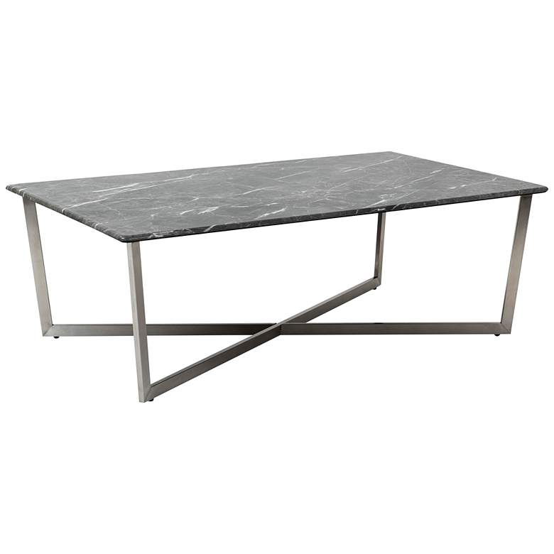 Image 7 Llona 47 1/4" Wide Black Marble Brushed Steel Coffee Table more views
