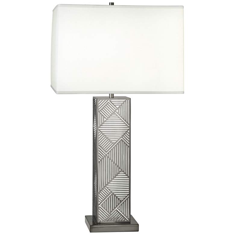 Image 1 Lloyd Blackened Nickel over White Lacquered Metal Table Lamp