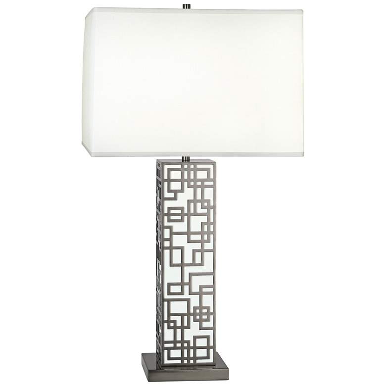 Image 1 Lloyd Blackened Nickel over White Lacquered Table Lamp