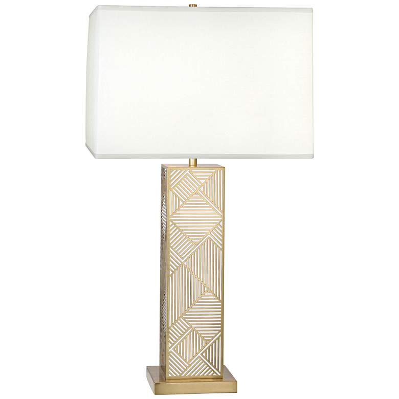 Image 1 Lloyd Modern Brass over White Lacquered Metal Table Lamp