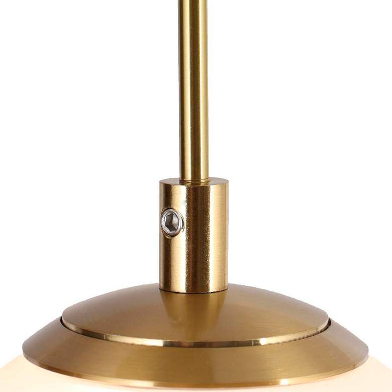 Image 2 LNC 14" Wide 5-Light Plating Brass Frosted Glass Balls LED Chandelier more views