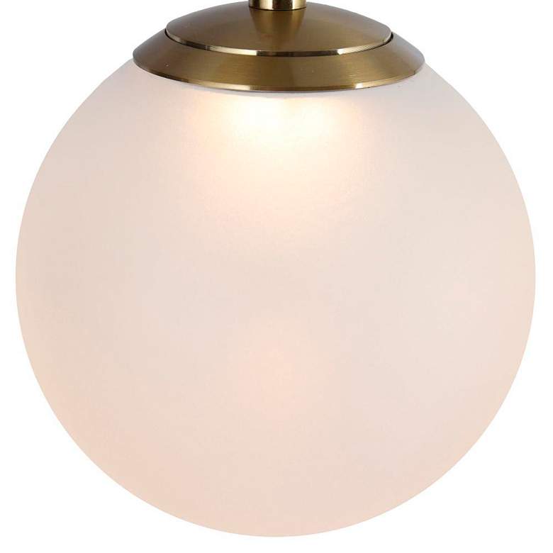 Image 3 LNC 14" Wide 5-Light Plating Brass Frosted Glass Balls LED Chandelier more views