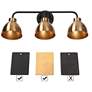 3_LNC 22" Wide 3-Light Brass and Black Finish Bathroom Vanity Light more views