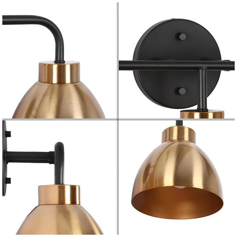 Image 4 LNC 22" Wide 3-Light Brass and Black Finish Bathroom Vanity Light more views