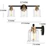 2_LNC 24" Wide Black and Gold with Clear Glass Domes Bath Bar Light more views
