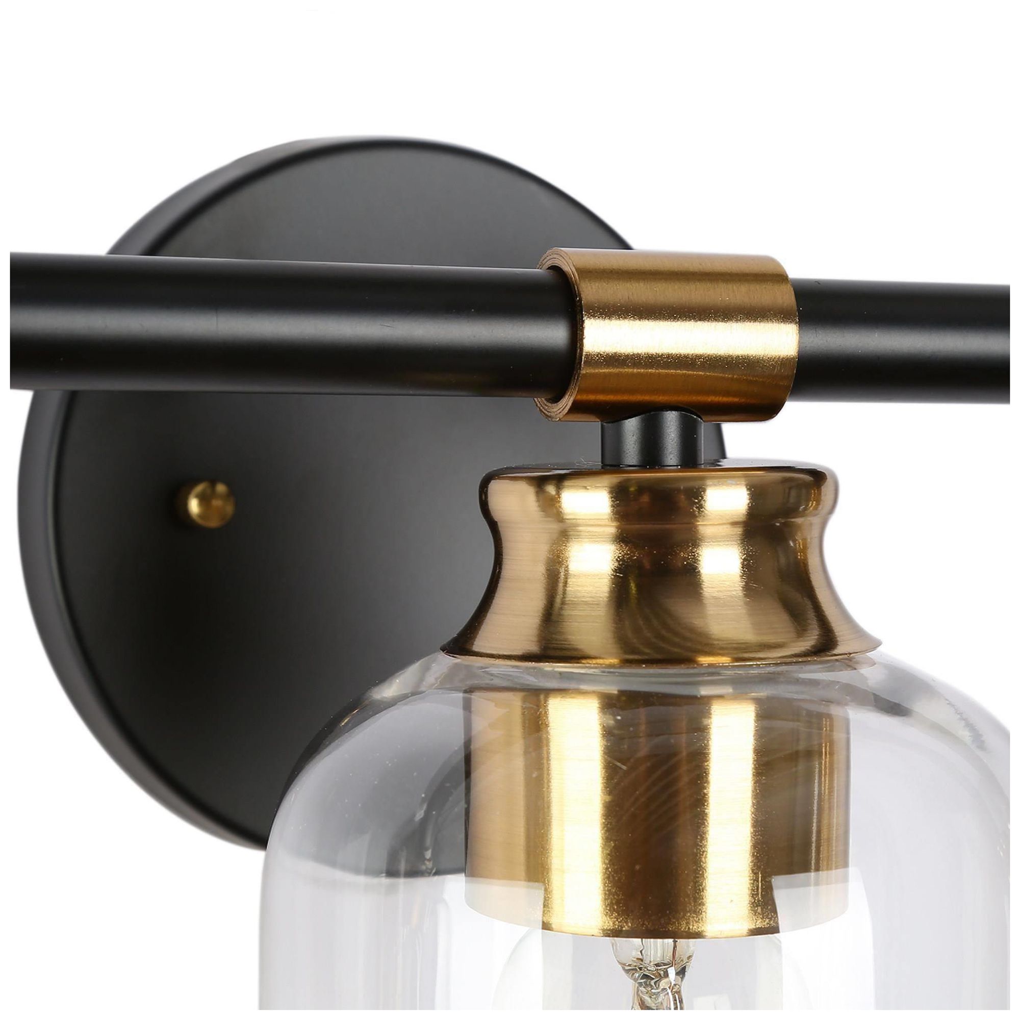 Image 4 LNC 24" Wide Black and Gold with Clear Glass Domes Bath Bar Light more views