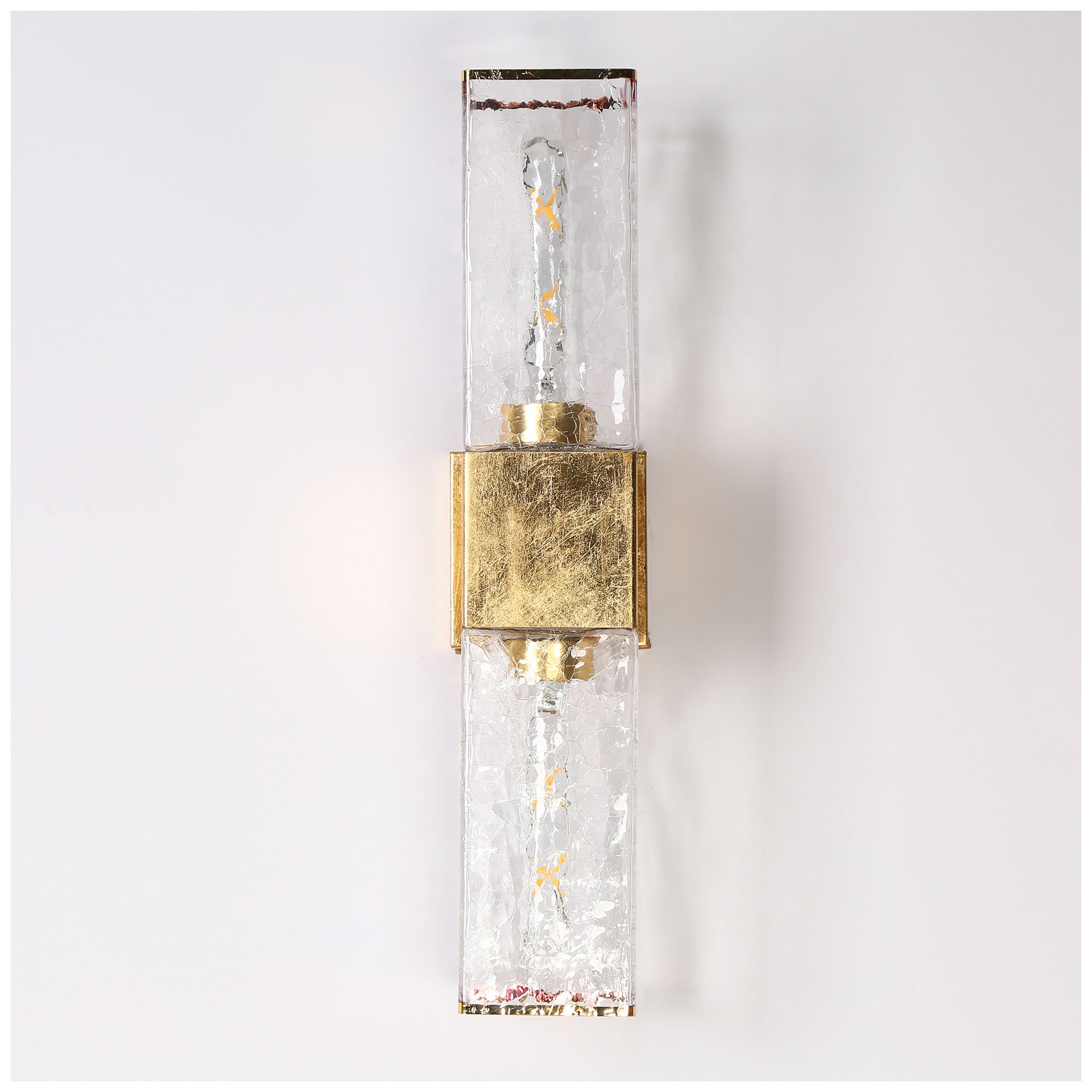 Image 2 LNC 5 1/4" High Burnished Brass Modern Glass Bath Light more views