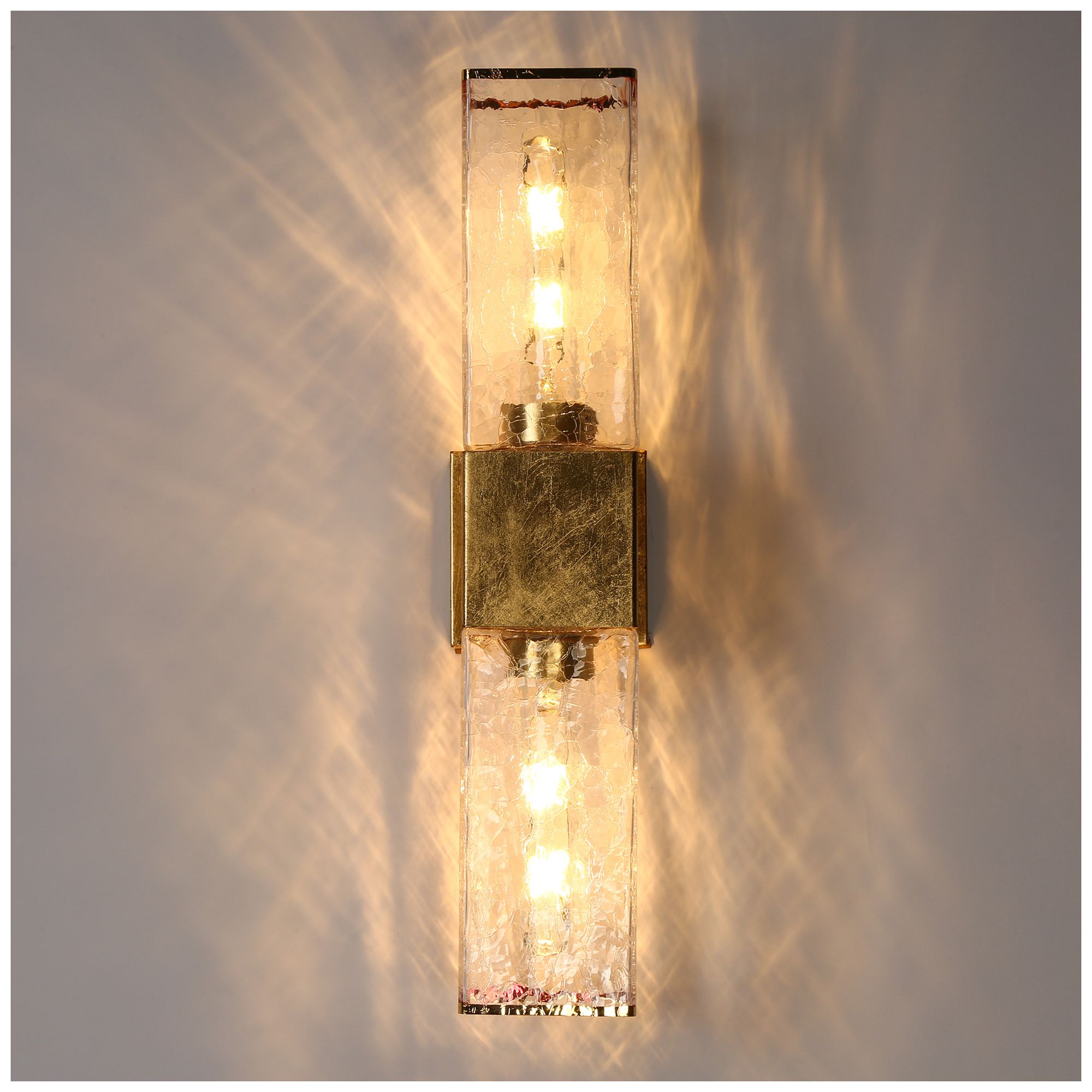 Image 3 LNC 5 1/4" High Burnished Brass Modern Glass Bath Light more views