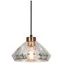 1_LNC Anila 9 3/4" Wide Matte Black and Polished Gold Mini Pendant