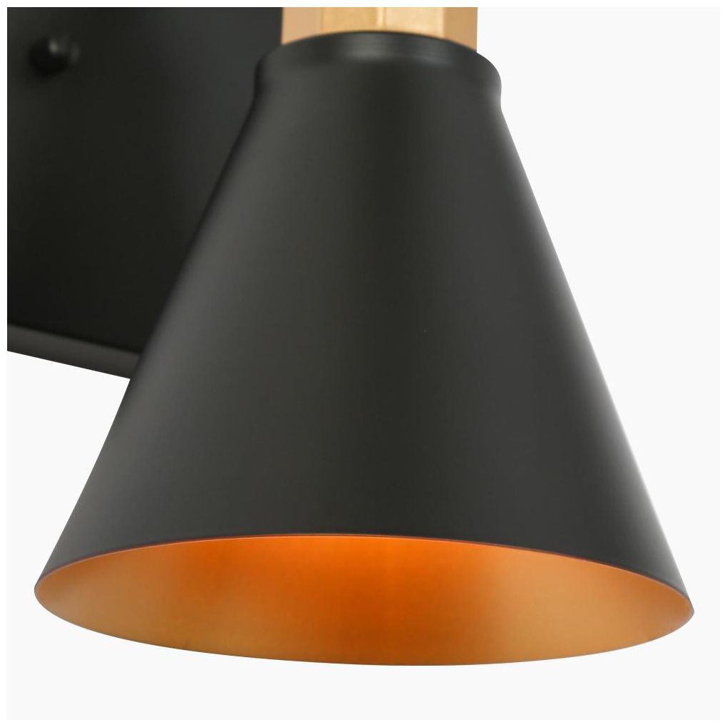 Image 2 LNC Black Cone 30 1/2" Wide 4-Light Bathroom Vanity Light more views