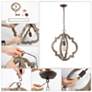 6_LNC Cachil 16" Wide 1-Light Wood Lantern Chandelier more views