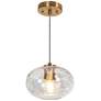 1_LNC Chrysaorican 8 1/2" Wide Plating Brass Modern Glass Mini Pendant