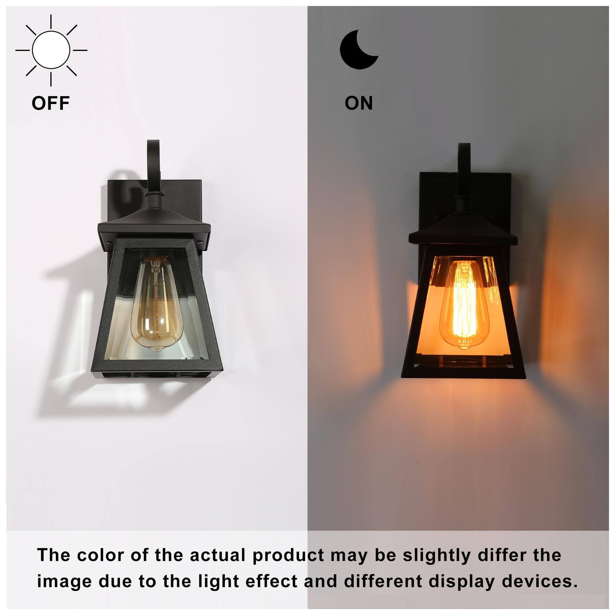 Image 3 LNC Classic 10" High Textured Black Metal Outdoor Wall Light more views