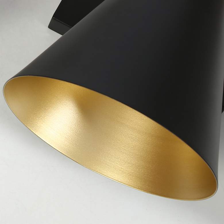 Image 4 LNC Cone 22" Wide 3-Light Gold and Black Bathroom Vanity Light more views