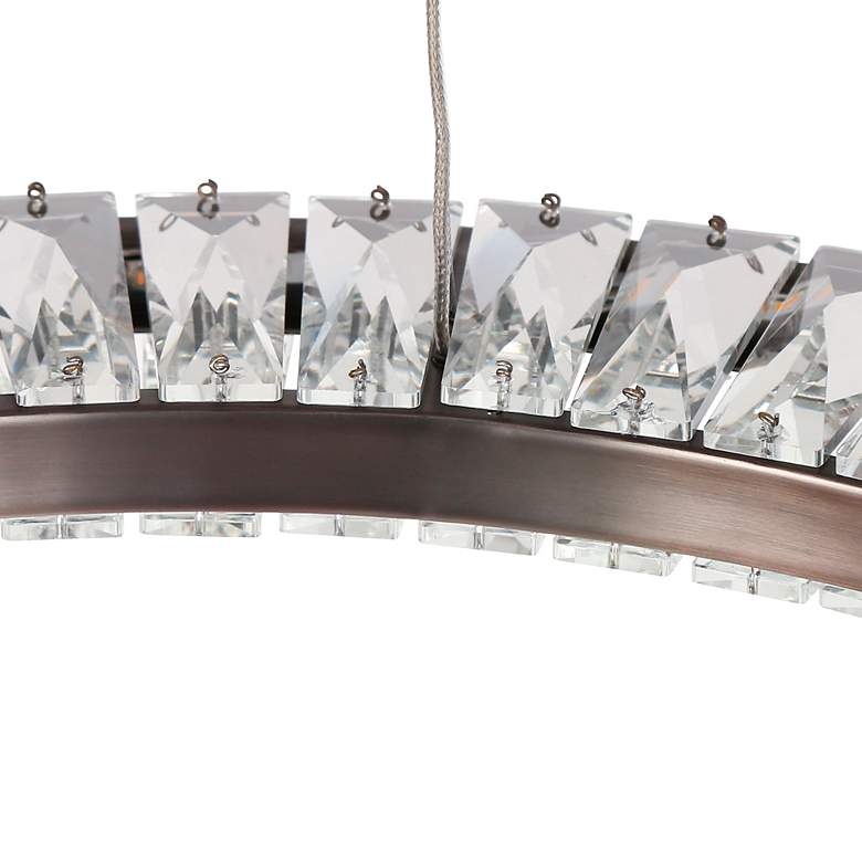 Image 5 LNC Crorring 23 1/2" Modern Black Finish Crystal Ring LED Chandelier more views