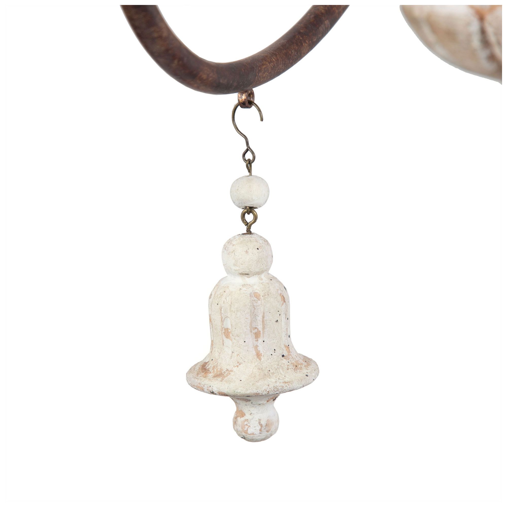 LNC Durian 26 1/2" Wide Vintage Bronze and Wood 6-Light Chandelier