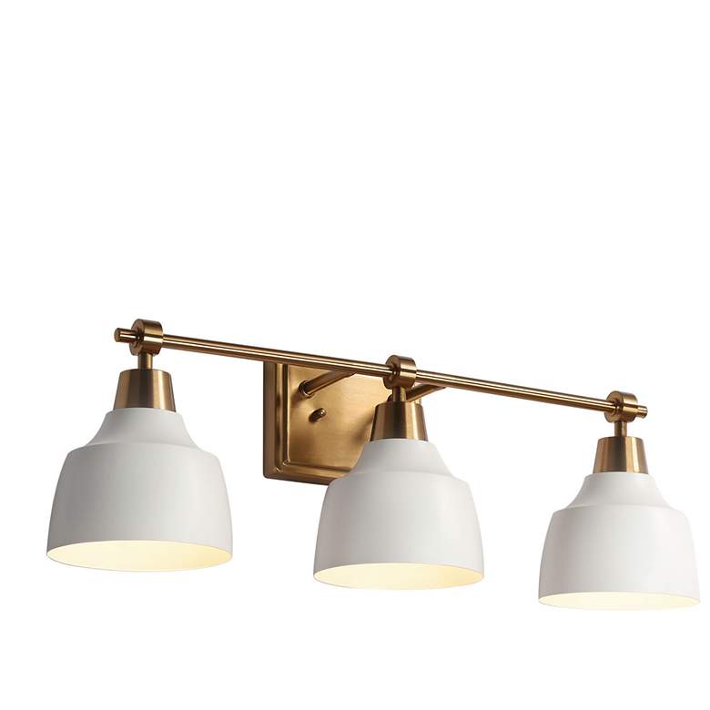 Image 1 LNC Dyra 23 3/4" Wide 3-Light White Gold Bathroom Vanity Light