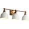 LNC Dyra 23 3/4" Wide 3-Light White Gold Bathroom Vanity Light