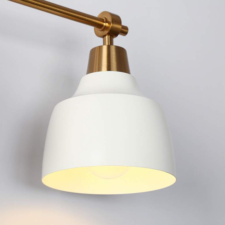 Image 3 LNC Dyra 23 3/4" Wide 3-Light White Gold Bathroom Vanity Light more views