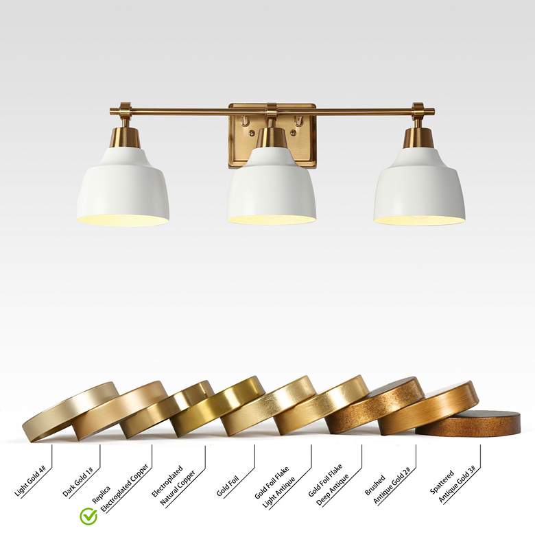 Image 5 LNC Dyra 23 3/4" Wide 3-Light White Gold Bathroom Vanity Light more views