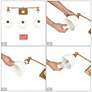6_LNC Dyra 23 3/4" Wide 3-Light White Gold Bathroom Vanity Light more views