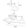 7_LNC Dyra 23 3/4" Wide 3-Light White Gold Bathroom Vanity Light more views