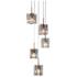LNC Echonalyri 14 1/2" Wide Modern Smoked Gray Glass 5-Light Pendant