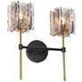 1_LNC Echonalyri 15" High Matte Black and Brass 2-Arm Wall Sconce