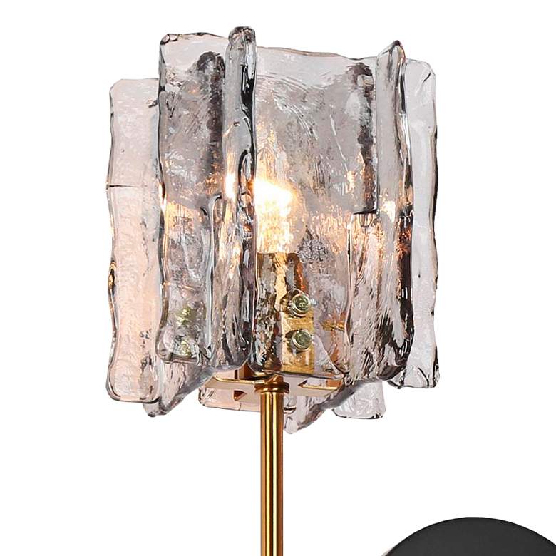 Image 2 LNC Echonalyri 15" High Matte Black and Brass 2-Arm Wall Sconce more views