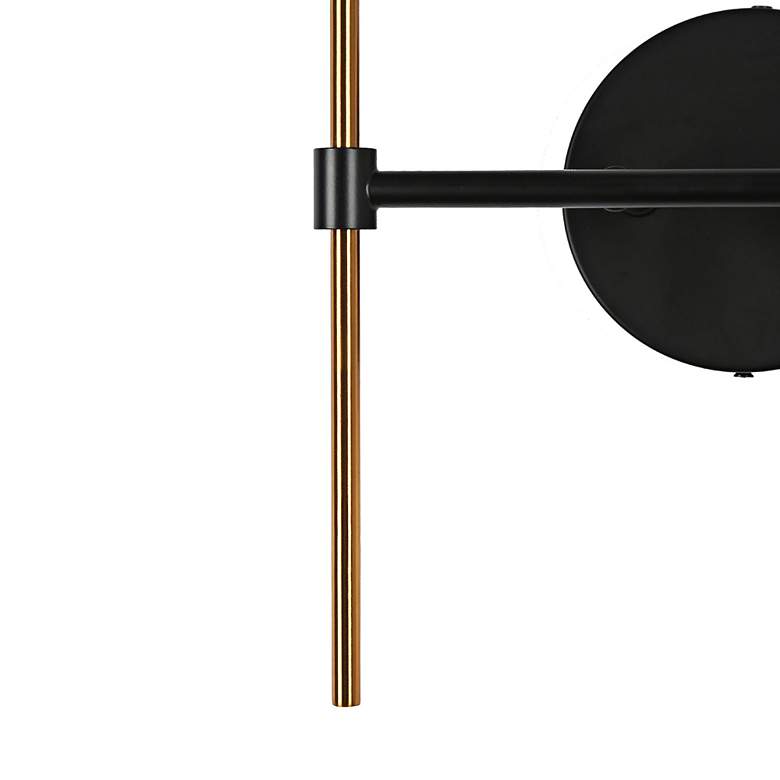 Image 5 LNC Echonalyri 15" High Matte Black and Brass 2-Arm Wall Sconce more views