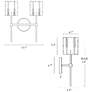 6_LNC Echonalyri 15" High Matte Black and Brass 2-Arm Wall Sconce more views