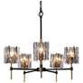 2_LNC Echonalyri 25" Wide Matte Black and Brass 5-Light Chandelier